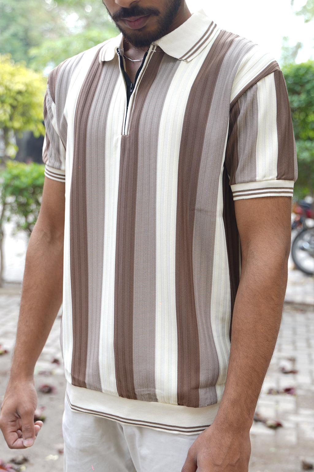Polo zip t-shirt